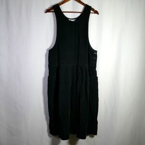 VTG Mizz Lizz Womens Corduroy Midi Jumper Dress Size 7 8 Pockets Overall Country